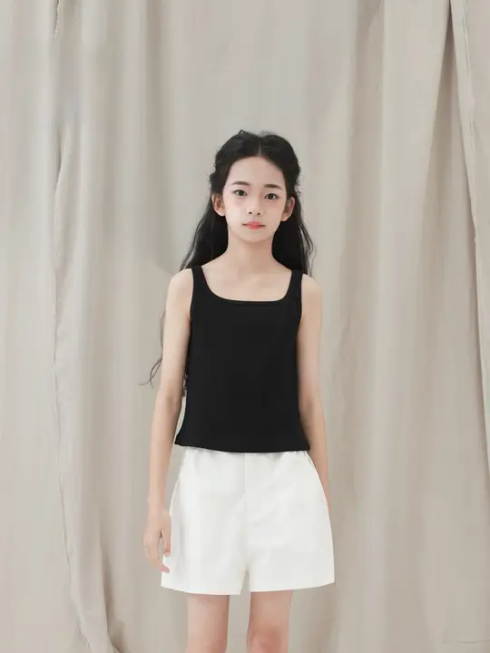 キャミソール キッズ ガールズ 深Uネック 薄手 トップス 夏 「Pawpaw Liu」