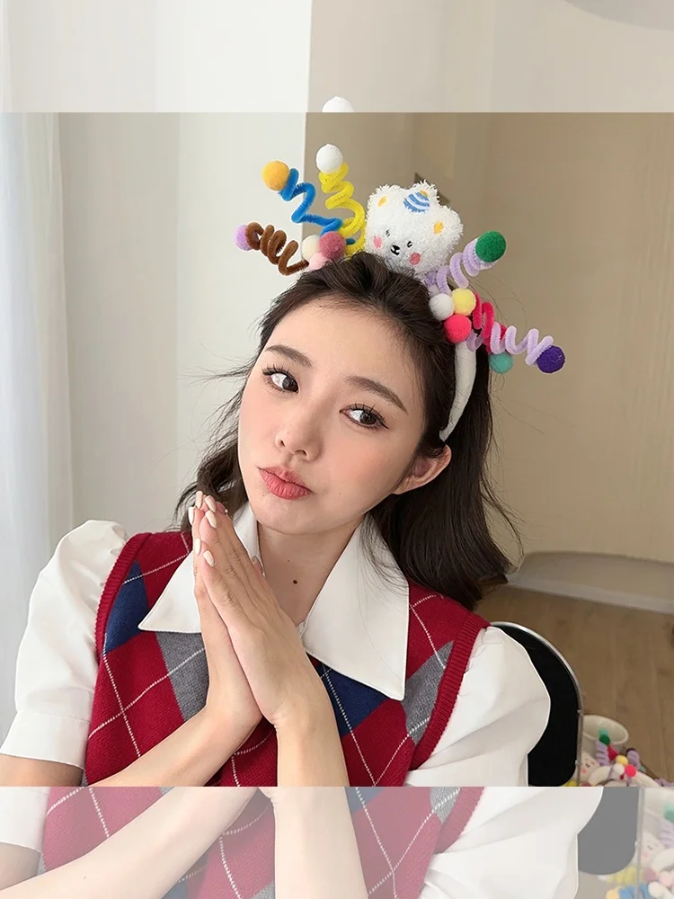 お祭り用子供ヘアアレンジ：かわいいクマのヘアバンドが実用性とデザインを両立