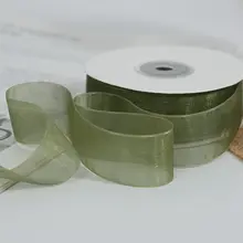 2.5cm 透明シフォンリボン【DIY花束用・多彩な色合い・パッケージング】