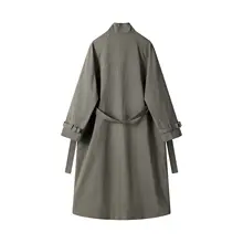 高品質のクラシックなスタンドカラーシルエットのトレンチジャケット