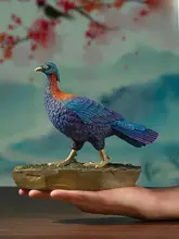 銅師傅 銅製飾りオブジェ 百鳥集 グリーンテールホウシの居住空間用デスクディスプレイ