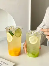 耐熱ガラス製 大容量フルーツティーカップ【夏用・シンプルデザイン・コーヒー＆ミルクティー・レモンティー】