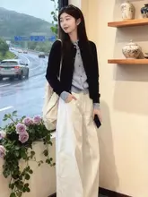 春用 フェイクツーピース ニットカーディガン【大きいサイズ・ゆったりシルエット・長袖】（セットアップ対応）