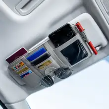 車用サンバイザー収納ポーチ【多機能・化粧ミラー・カードホルダー付き】