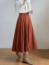 防水ストレッチナイロンミディスカート【フレアデザイン・プリーツ・艶消し】