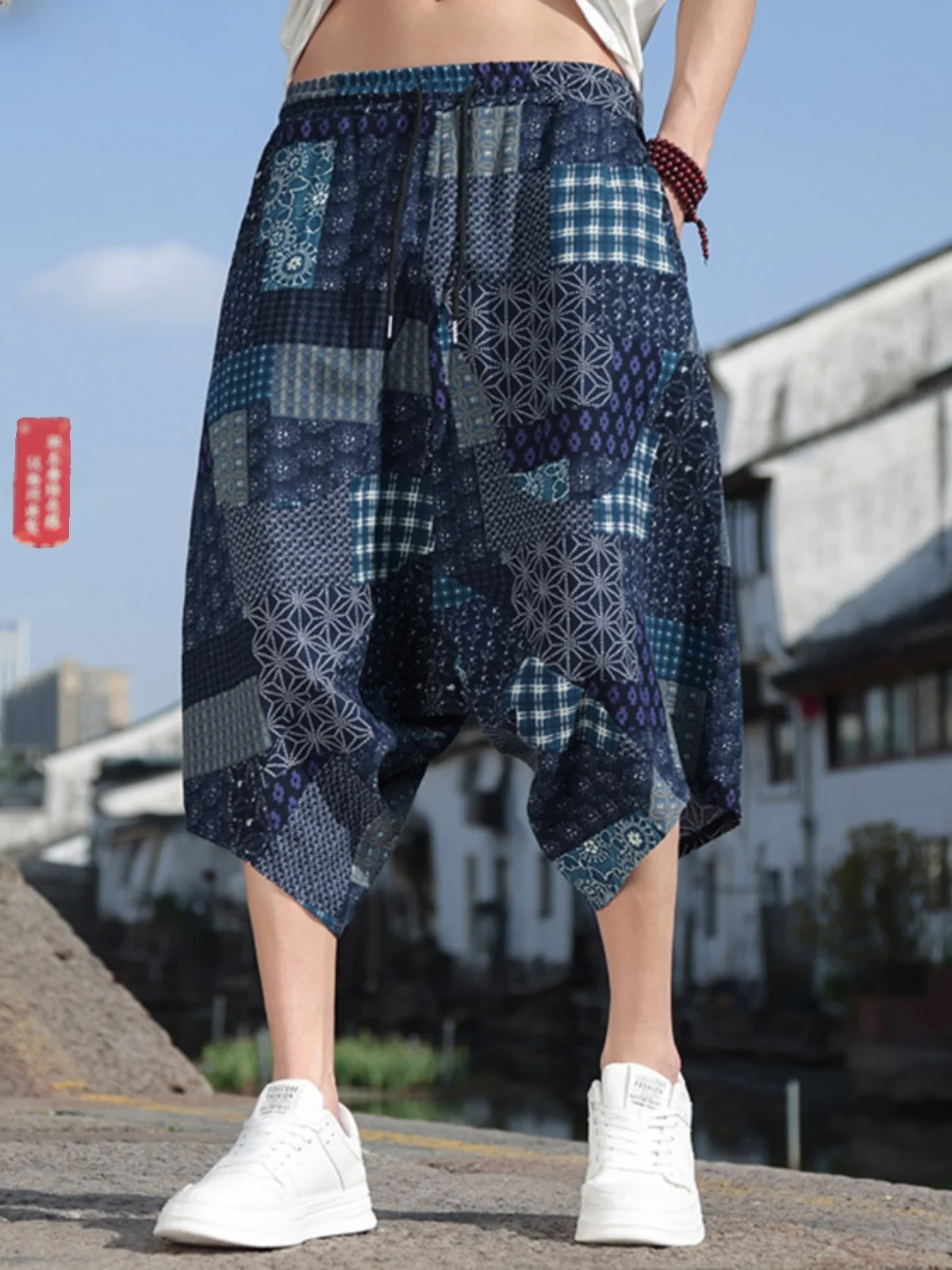 はかまパンツ 七分丈ワイドタイプの夏用中国風デザインは実用的か