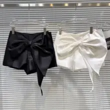 立体的な大きなリボンデザインのショートパンツ【春用・ファッション・女性用】（セットアップ対応）