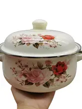 大容量 豚脂用耐熱エナメル鍋【蓋付き・家庭用・古典スタイル】