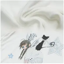 アニメ風 デザインのオフショルダー長袖Tシャツ【春用・ショート丈・女性用】