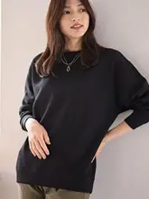 シンプルでおしゃれなロングスリーブトップス【クルーネック・リブ編み・速乾性・春秋用】