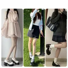 秋用 コットンリネン マリージェーンシューズ【厚底・ヒールタイプ・ドレスとの相性抜群】（セットアップ対応）