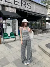 ストライプのパンツ【高腰・ゆったりシルエット・カジュアルスタイル】