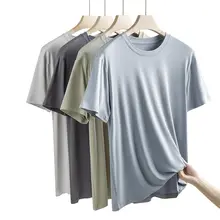 快適な着心地のモダール素材 メンズ夏用Tシャツ【薄手・無地・クルーネック・短袖】