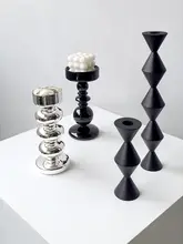高級感のある黒ガラス花瓶とキャンドルスタンド【インテリア装飾・リビング・ダイニング用】
