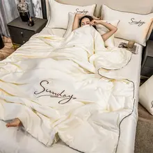 アイスシルク製 夏用掛け布団4点セット【冷感・洗濯機対応・シングル・ダブル用】