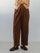blushwhite ライトコーデュロイストレートパンツ【深青・茶色】