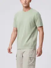菠萝纹肌理のクルーネックTシャツ【メンズ・ショートスリーブ・ストレッチ・通気性】