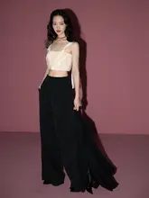 3点セット レディース シアー 透け感 立体カット タンクトップ ブレザー 薄手パンツ 夏