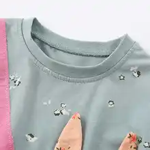 女の子用秋冬ファッションTシャツ＆パンツ【ラウンドネック・長袖・綿100%・おしゃれ】（セットアップ対応）