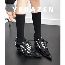 黒のメッシュスポーツシューズ【ボーリングシューズ・ポインテッドトゥ・レディース・特別デザイン】