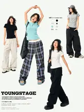 YOUNG STAGE 無地ショートスリーブTシャツ【レディース・フィットデザイン・夏用】