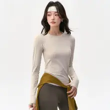 速乾性フィットネスウェア【長袖・女性用・アウトドア・ランニング・ヨガ・バドミントン・テニス】（セットアップ対応）