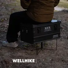 WELLHIKE アウトドア用アルミ箱スタンド【30/50L対応・大容量・折りたたみ・キャンプ用】