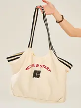 トートバッグ ワンショルダー 刺繍ロゴ デイリー 通勤 「NST」