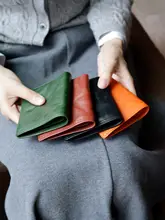 本革製 レディース 財布【ショート・薄型・牛革使用・シンプルデザイン・レトロ】