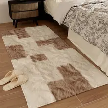 防滑機能付きの高級感ある寝室用ラグマット【お手入れ簡単・置き型・防水】