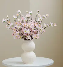 フェイク桃の花枝【中式インテリア・リビング装飾用・シルクフラワー・ロウバイの花束・テーブル装飾用】