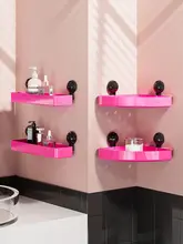 三角形壁掛けトイレ収納ラック【穴あけ不要・バスルーム用・コーナーデザイン】