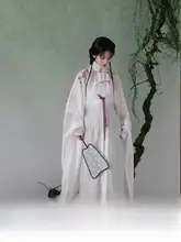 天絲刺繍入り立ち襟長シャツ【春夏向け・白色】