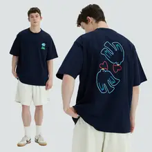 夏の自由な鳩柄 半袖Tシャツ【カップル向け・デザイン】