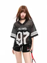 アメリカンビンテージ透かし編みワイドフィットTシャツ【男女兼用・夏用・ストリートスタイル】