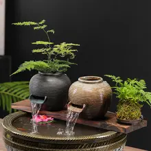 陶製流れる水の装飾品セット【庭用・バルコニー用・魚池用】