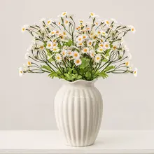 シンプルなホワイト陶器製バラ花瓶【インテリア装飾用・生花・ドライフラワー対応】
