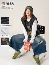 春にぴったりのVネックニットベスト【カートゥーン柄・重ね着対応】（セットアップ対応）