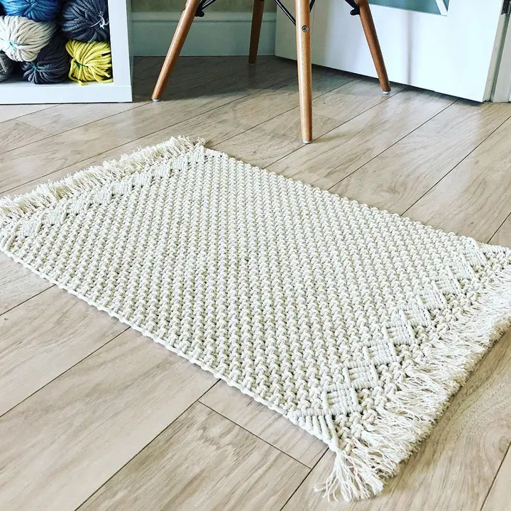 北欧スタイル 手編み コットン製ランチョンマット【ボヘミアンデザイン・テーブルデコレーション】