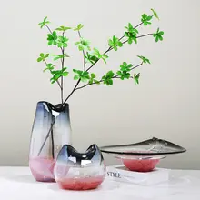 手作りのグラデーション琉璃花瓶【モダンデザイン・水耕栽培・インテリア装飾用】