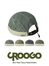 帽子 メンズ ドッカー帽 刺繍 バイカラー ノーブリム ロールアップ アメカジ ヴィンテージ ストリート 「CROOGO」