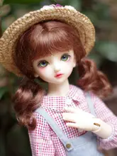BJDドール用馬毛ウィッグ【双編み・ポニーテール・現品】