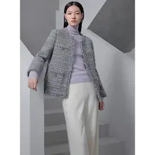 ウール混高領ニットトップス【小さなラメ入り・冬用】