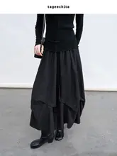 涼しげなドレープが魅力的な花苞デザインのAラインスカート【立体的なプリーツ・ウエストゴム】
