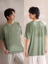 男士夏用モダールTシャツ【短袖・涼感・ホームウェア・外出可能】