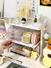 シンプルデスクトップ書棚収納ラック【オフィス用・ファイルスタンド・書籍整理】