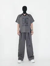 男性用 麻布風VネックTシャツとロングパンツ【極上の柔らかさ・ゆったりシルエット・カジュアルスタイル】（セットアップ対応）