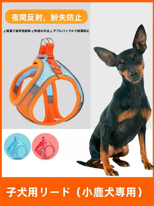 リード 幼犬 散歩用 極小犬 胸部ハーネス 犬用品