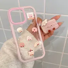 可愛い回転ケーキスタンド【iPhone16ProMax対応・クリームアクリル製・防落下】