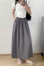 大きいサイズ レディース 半身スカート【夏用・薄手のアイスシルク・Aライン・フレアデザイン】（セットアップ対応）